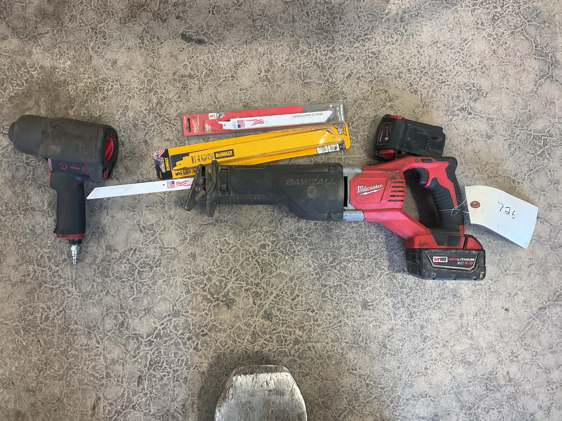 Used Milwaukee Sawzall and Earthquake Air Impact