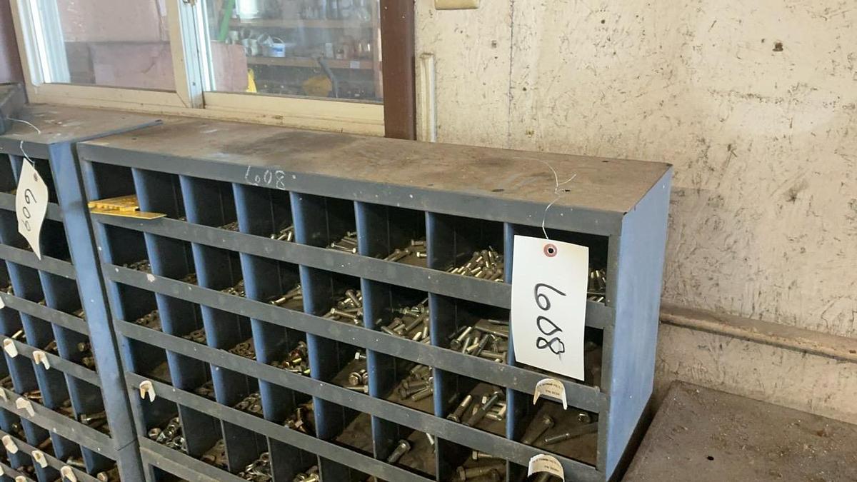 Used Bolt Storage Bin and Contents