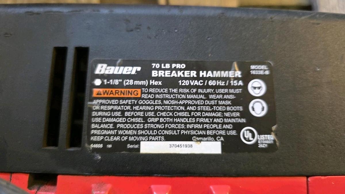 Used Baur 70 lb. Breaker Hammer