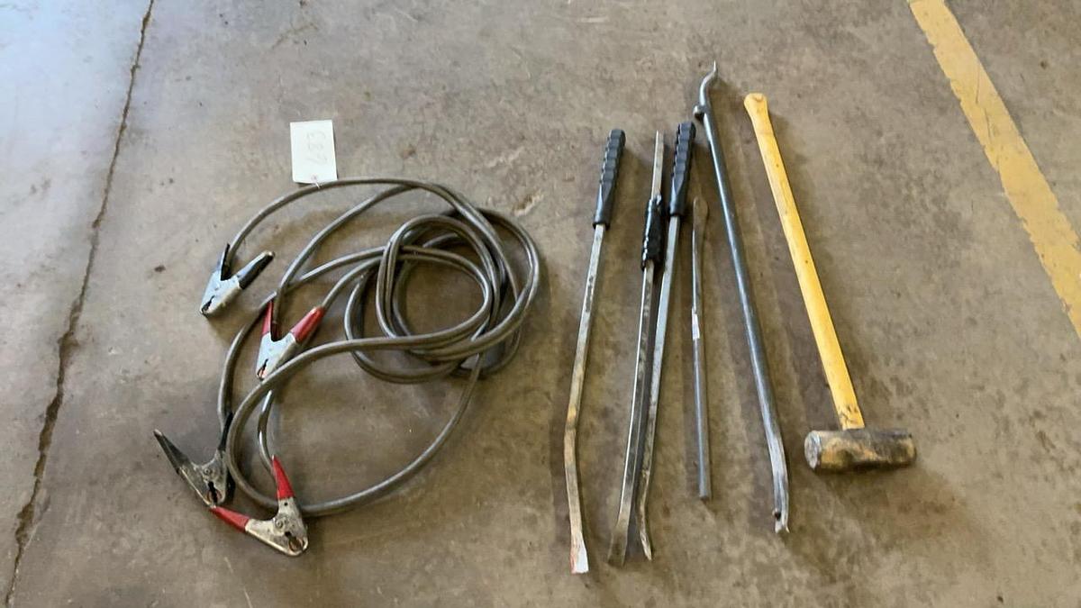 Used Sledge, Pry Bars, and Jumper Cables