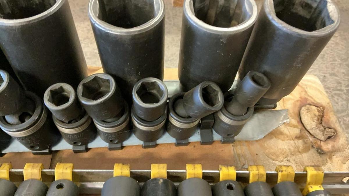 Used Hammers, 14” Pipe Wrench and Sockets