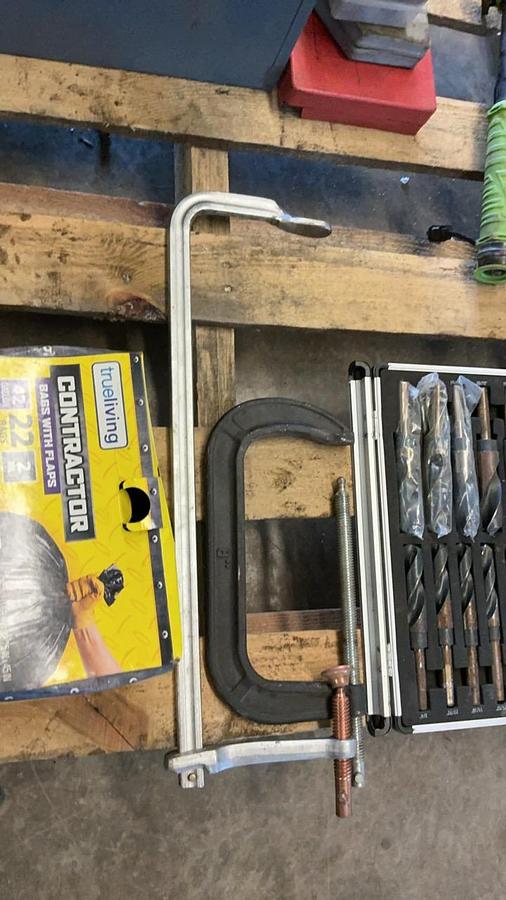 Used Storage Bin and Tools