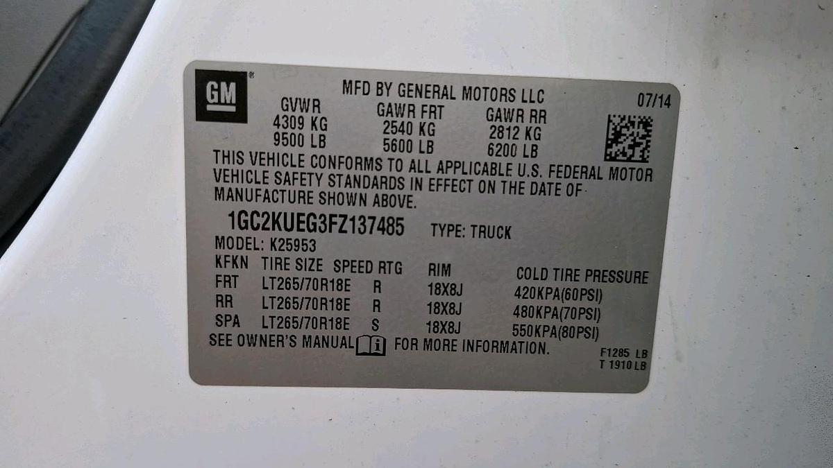 Used 2015 Chevrolet 2500 Flatbed Truck