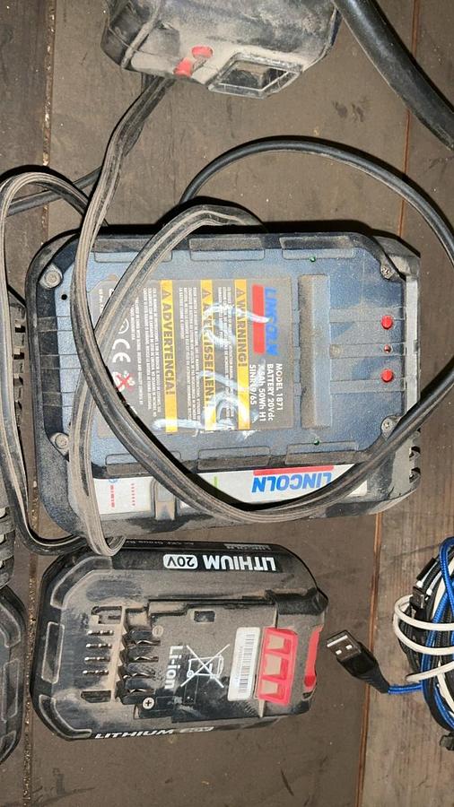 Used Lincoln Battery Grease Gun, Batteries, and Chargers