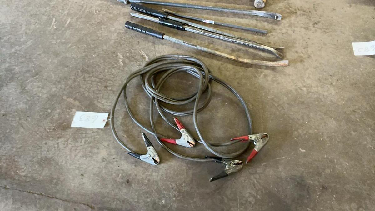 Used Sledge, Pry Bars, and Jumper Cables