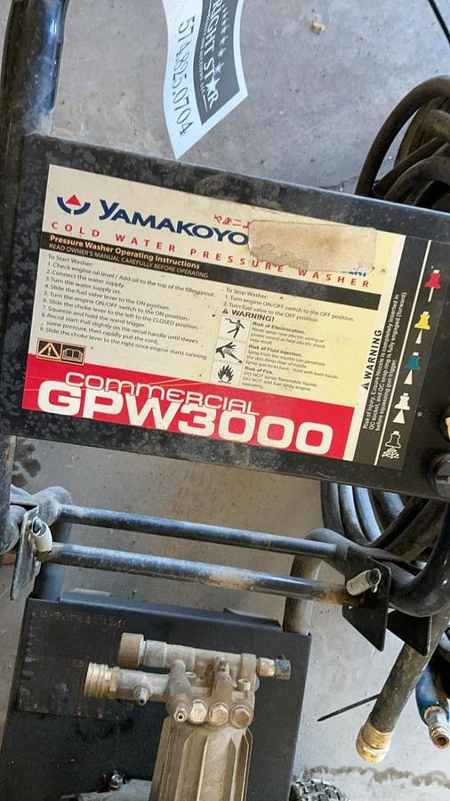 Used Yamakoyo GPW3000 Commercial Pressure Washer