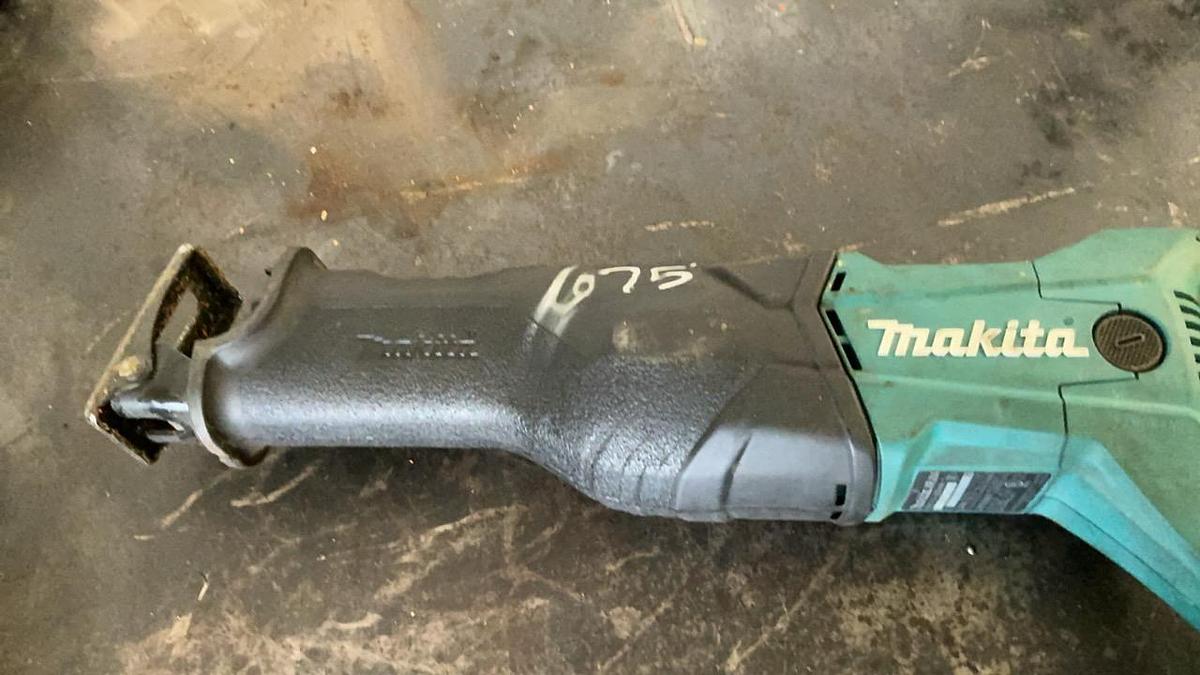 Used Makita Reciprocating Saw, Impact Driver, and Battery Charger