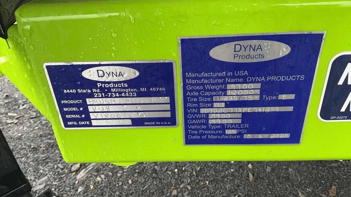 Used 2024 Dyna Vortex V-18 Brush Chipper
