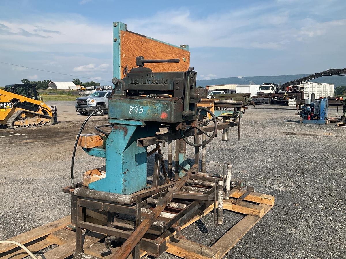 Used Armstrong Hammering Bench with Stretcher Roller and Welding Clamp