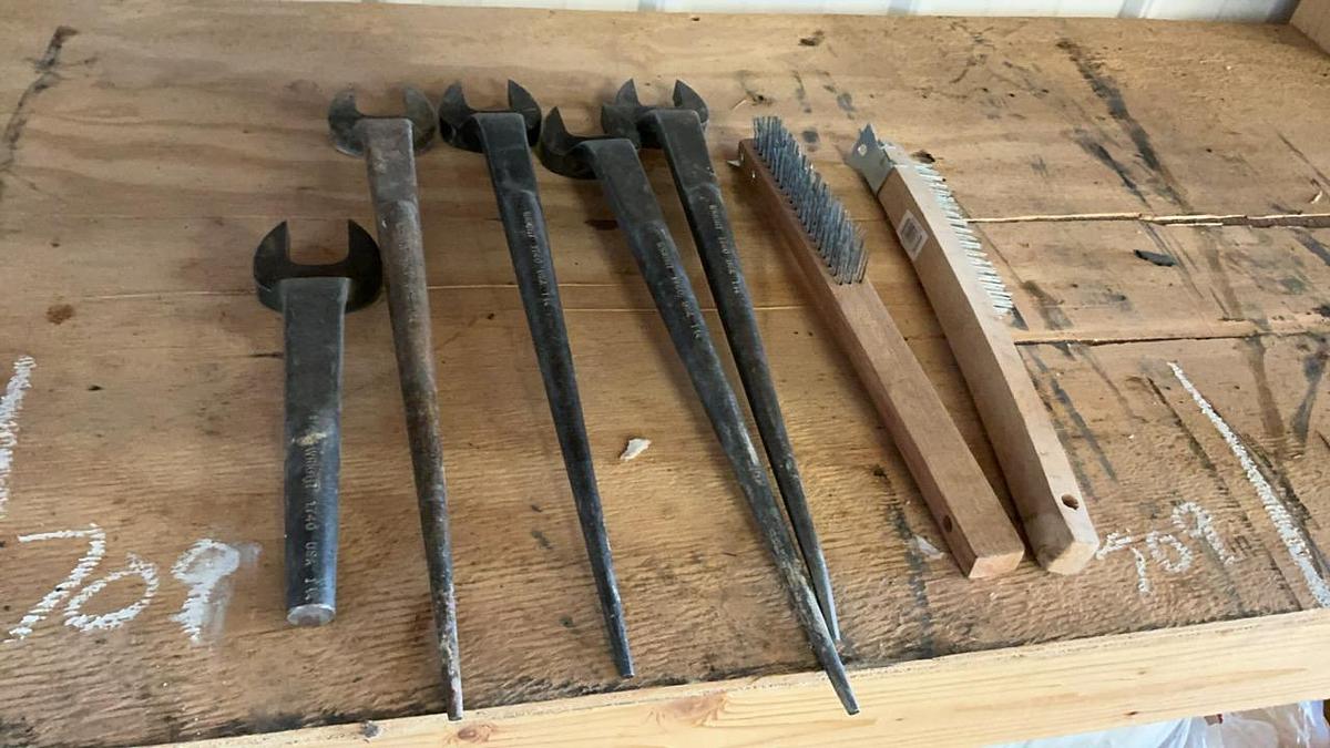 Used Spud Wrenches and Wire Brushes