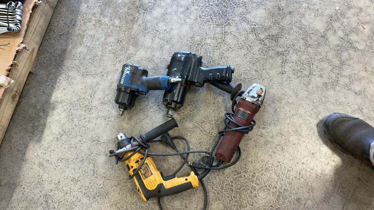 Used Hammer Drill, 4 1/2” Angle Grinder and Impacts