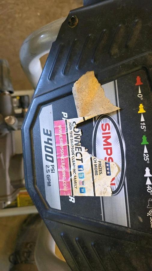 Used Simpson Portable Pressure Washer