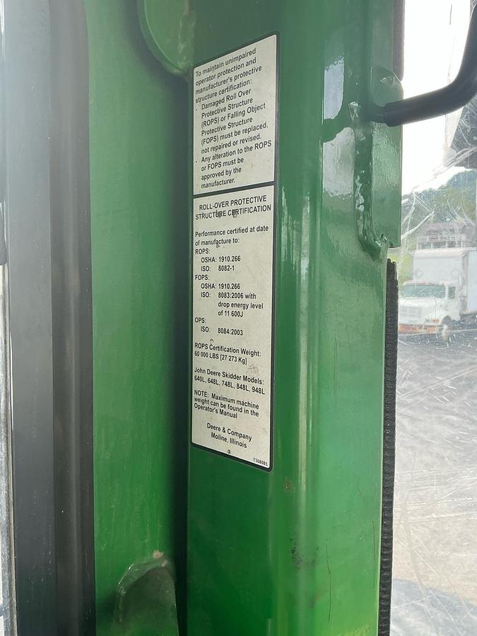 Used 2016 John Deere 748L Skidder