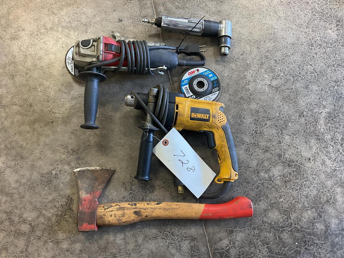 Used Milwaukee 4 1/2” Grinder and Dewalt Drill