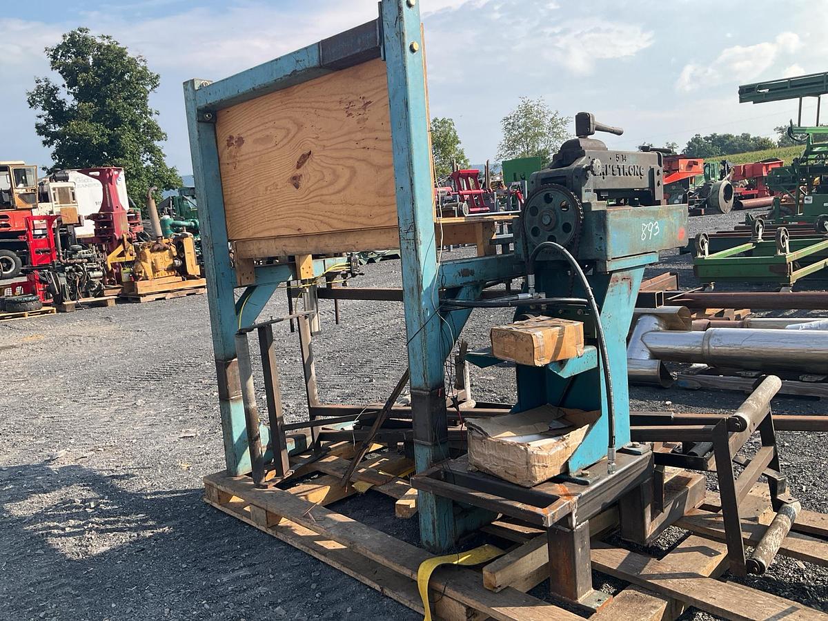Used Armstrong Hammering Bench with Stretcher Roller and Welding Clamp