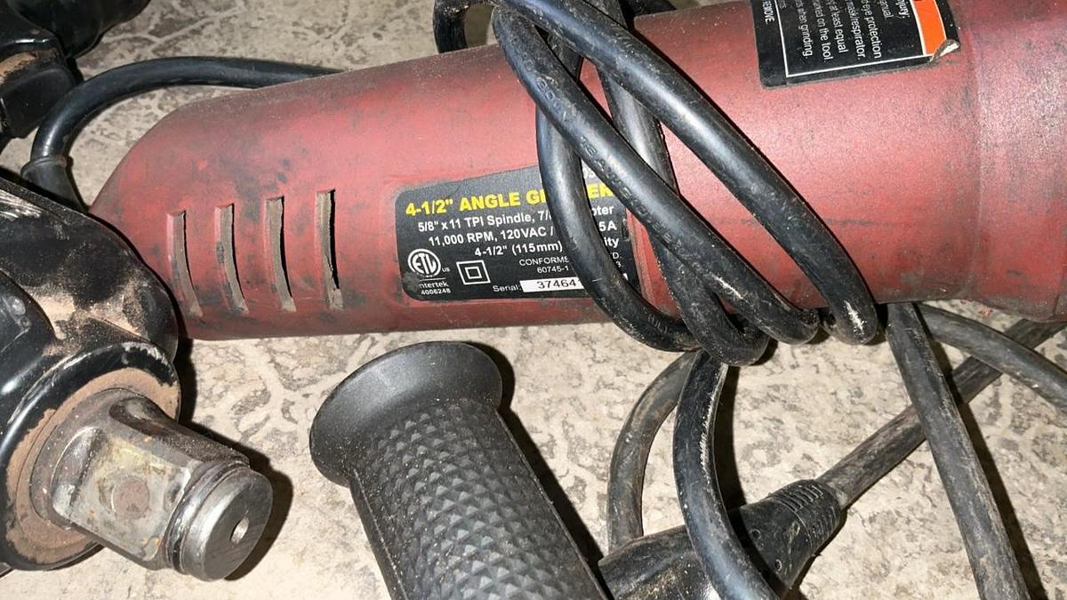 Used Hammer Drill, 4 1/2” Angle Grinder and Impacts