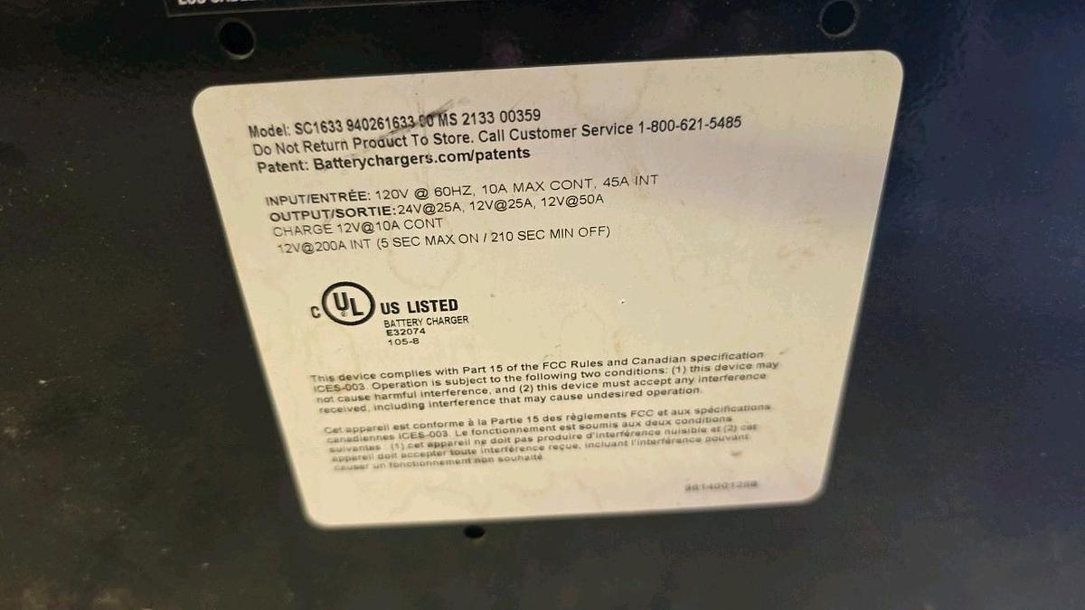 Used Schumacher SC1633 Battery Charger