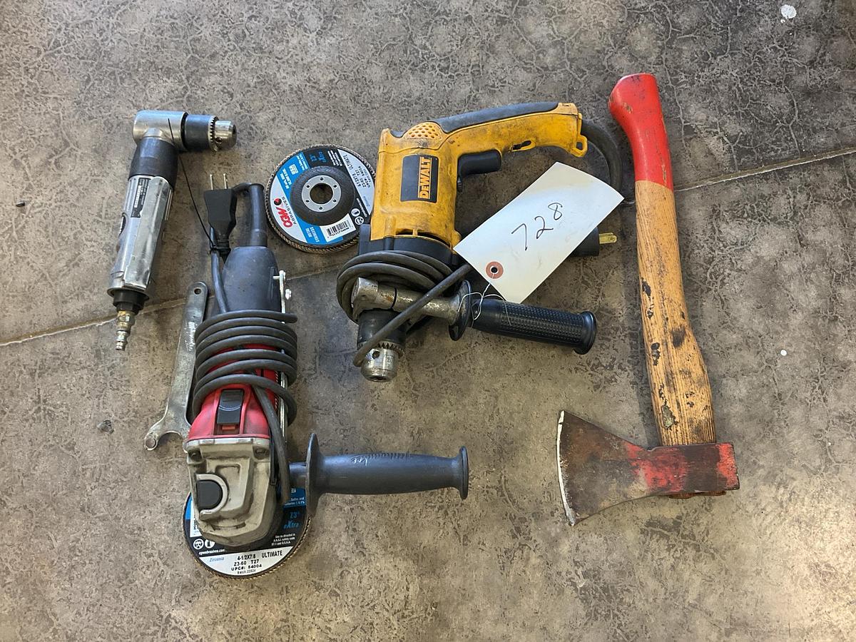 Used Milwaukee 4 1/2” Grinder and Dewalt Drill