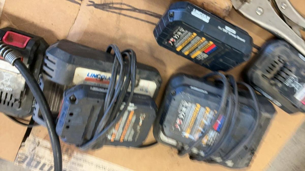 Used Lincoln Battery Grease Gun, Batteries, and Parts