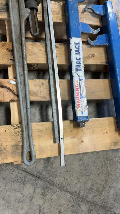 Used Hydraulic/Air Jack, Sledge and Assorted Tools