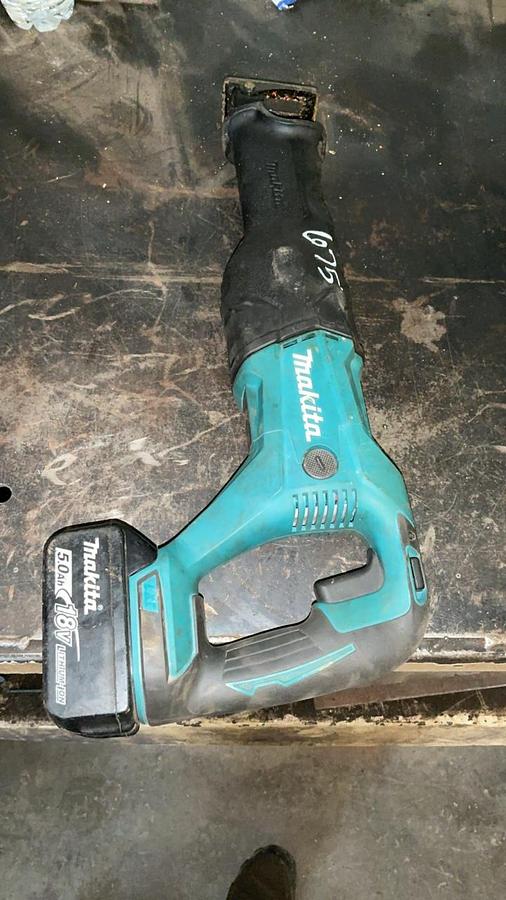 Used Makita Reciprocating Saw, Impact Driver, and Battery Charger