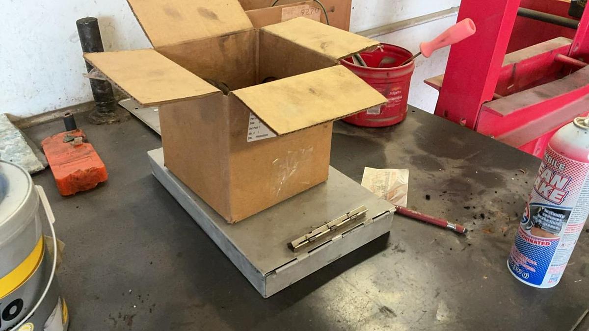 Used Steel Work Bench and Contents