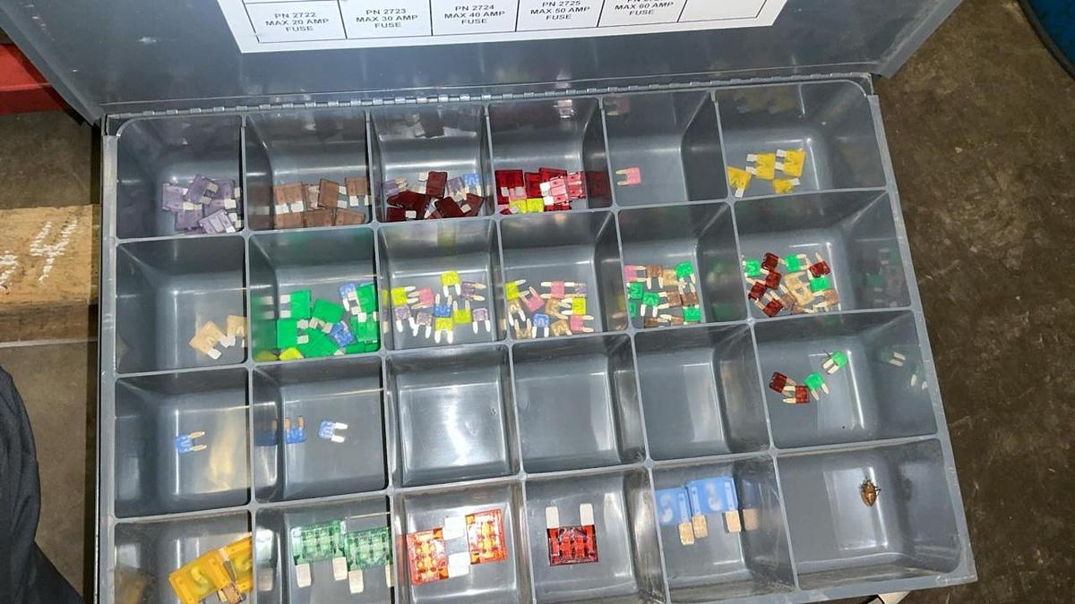 Used Storage Bin and Tools