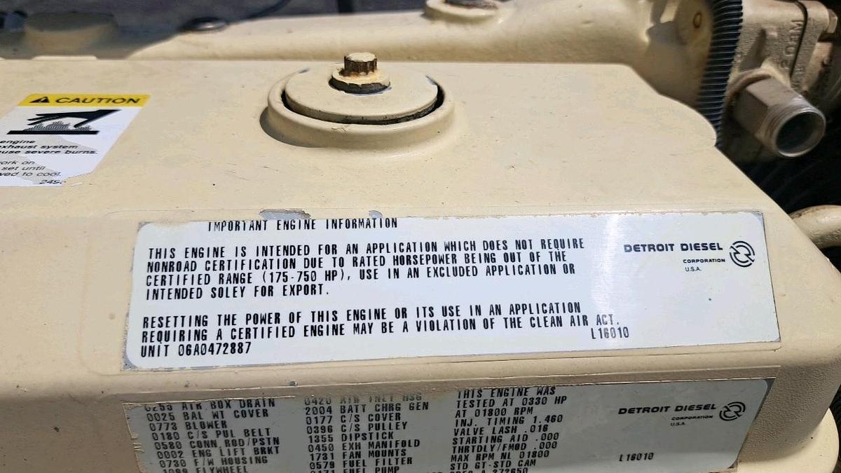 Used Detroit 671 Genset with Kohler 200R0ZD Generator