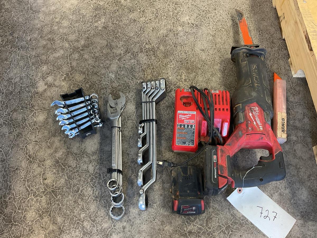 Used Milwaukee Cordless Sawzall and Wrenches