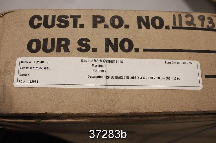 Used Kadant Doctor Blade, KF Ultrakleen .055x3x78 #37283