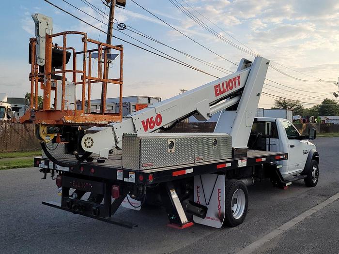 Used Elliott V60 60ft Bucket Boom on 2015 Ram 5500 Flatbed Truck - M71874 