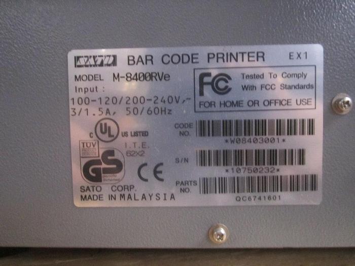 Used Printer, Sato, Mdl M8400RVe, Barcode, Thermal (11) #S739624