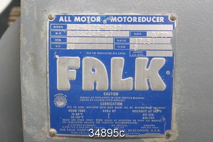 Refurbished Falk 202-6EZ2-06A7 Motor Reducer, 17.51/1 Ratio #34895