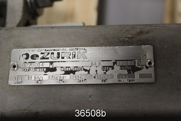 Used Dezurik 4" Hand Operated Knife Gate Valve, 9275914 #36508