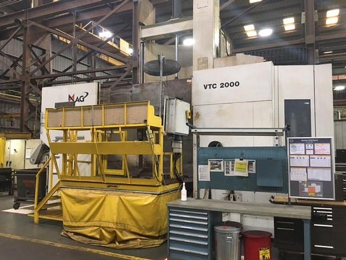 Used 2012 Giddings & Lewis CNC Vertical Boring Mill, VTC 2000, 87" Chuck, 95" Swing, 120" Under Rail, 100 HP, 1-200 RPM, Fanuc 31i CNC