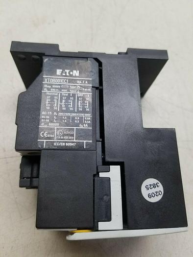 Used EATON CUTLER HAMMER XTOB001CC1 OVERLOAD RELAY with EATON XTOBXDINC Accessory