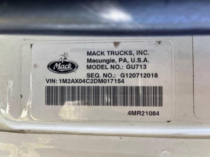 Used 2013 Mack GU713 Granite Tri-Axle Dump truck