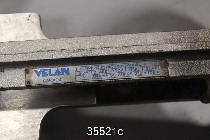 Used Velan L12-0320C-13BL 4" Hand Operated Knife Gate Valve #35521