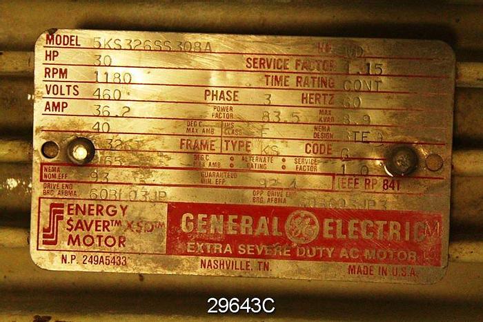 Used General Electric 5KS326SS308A 30 Hp-1180 Rpm Ac Motor #29643
