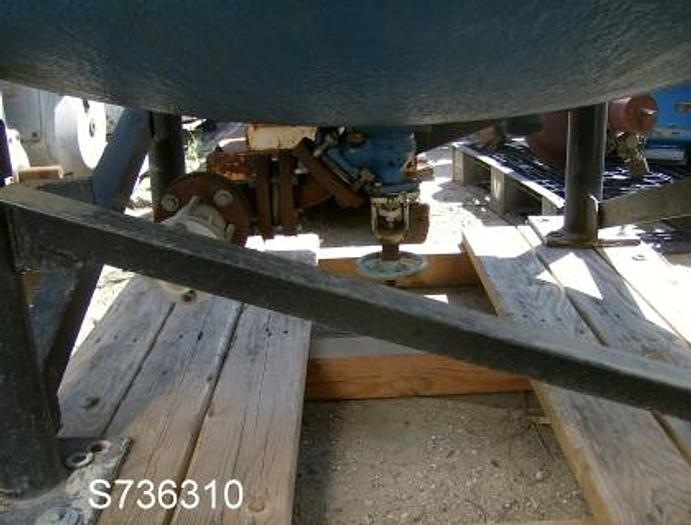 Used Tank, 500 Gallon, Glass Lined, Pfaudler, 5' x 3', Agit, DT/DB, Clamp #S736310