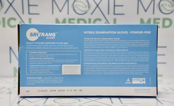 SRITRANG Nitrile Examination Gloves Size Medium Powder Free 250 Count Brand New