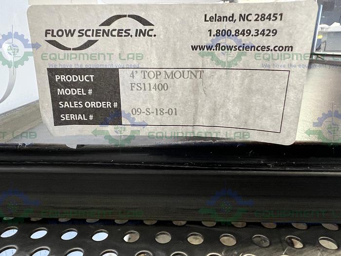 Used Flow Sciences  FS11400 4 Ft Top Mount Vented Balance Safety Enclosure