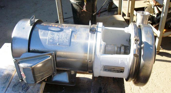 Used Pump, Centrif., 5 HP, S/st, 3" in, 2" out, Tri Clover #S739631