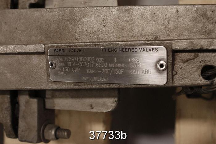Used Fabri 4" Hand Operated Knife Gate Valve, C67 #37733