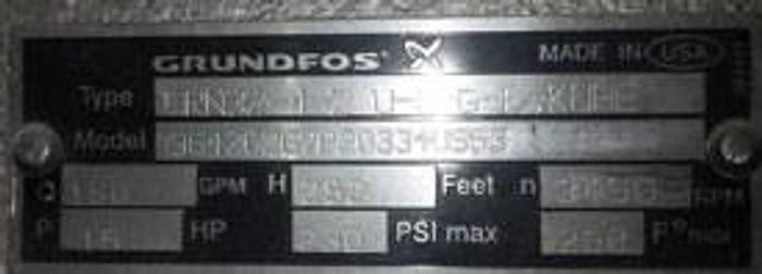 Used [UP-04] : 15HP Grundfos Multistage Centrifugal Pump