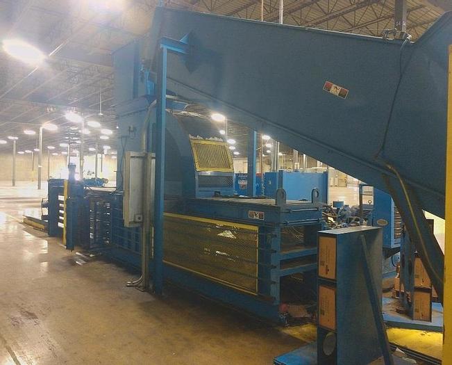 Used HARRIS SELCO MODEL HLO-128AT50 OPEN END HORIZONTAL AUTO-TIE BALER W/ CONVEYOR