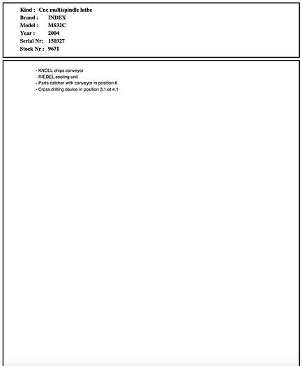 Usado 2004 INDEX MS32C