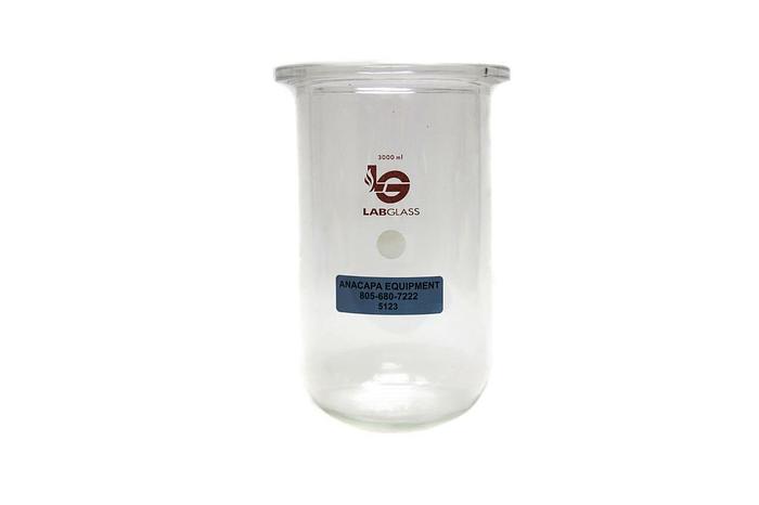 Used LabGlass 3000ml Cylindrical Reaction Vessel LG-8071 O-Ring Flange 3 Liter (5123)