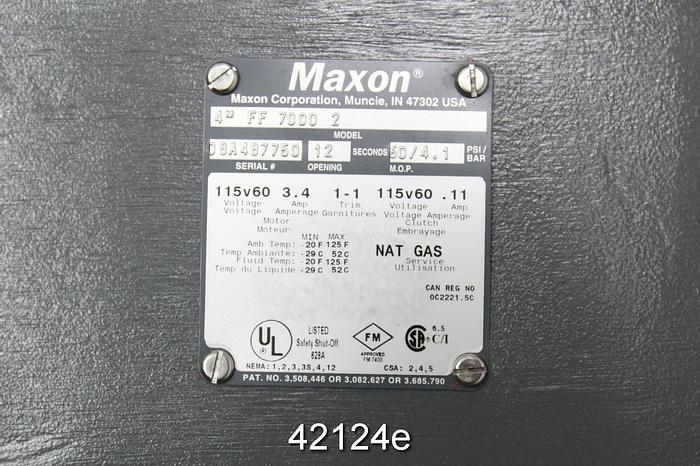 Used Maxon 4" FF 7000 2 Valve #42124