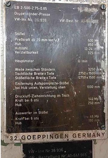 Used Press Sheet Stamping Mechanical Schuller